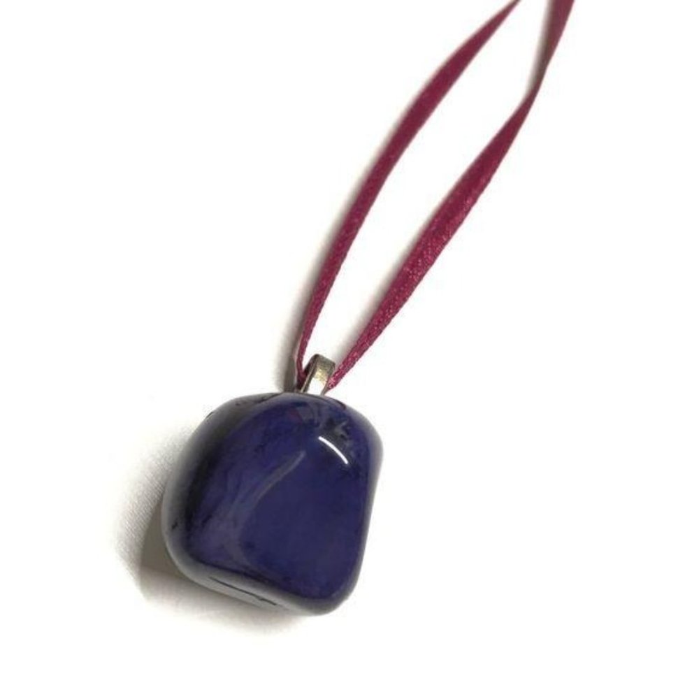 Handmade gemstone pendant necklace purple 7 chakra - Picture 2 of 6